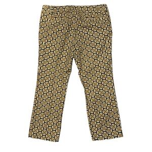 Tory Burch Gold Geometric Brocade Pants